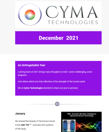 Cyma technologies Newsletter December 2021