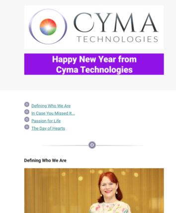 Cyma Technologies Newsletter January 2022