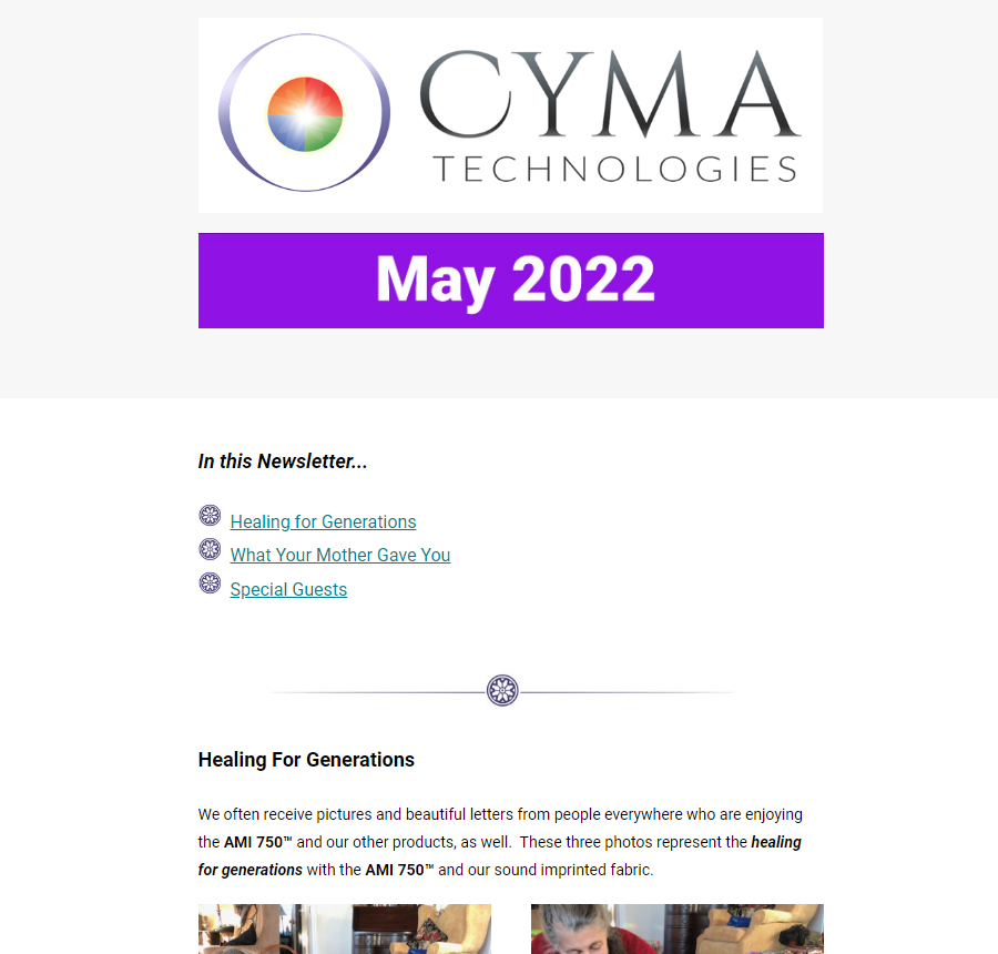 Cyma Technologies News - Healing For Generations