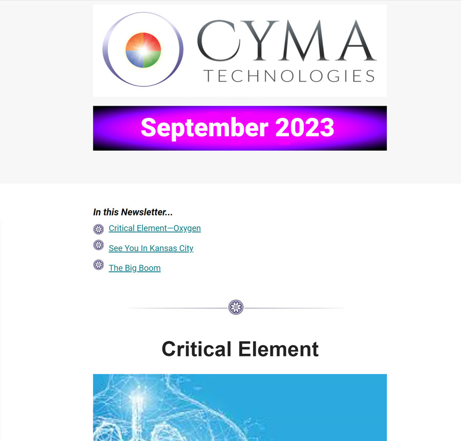 Cyma Technologies September Newsletter
