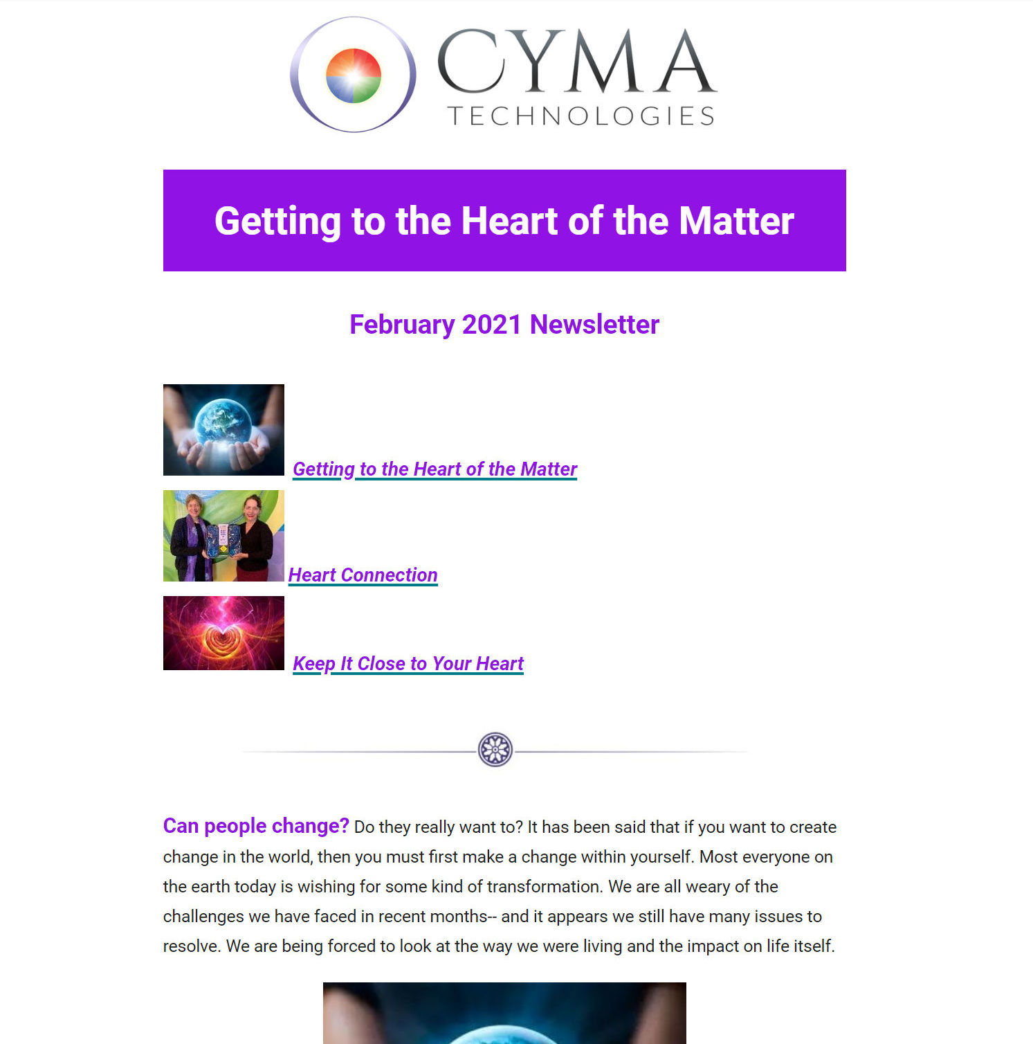 February 2021 Cymatechnologies Newsletter