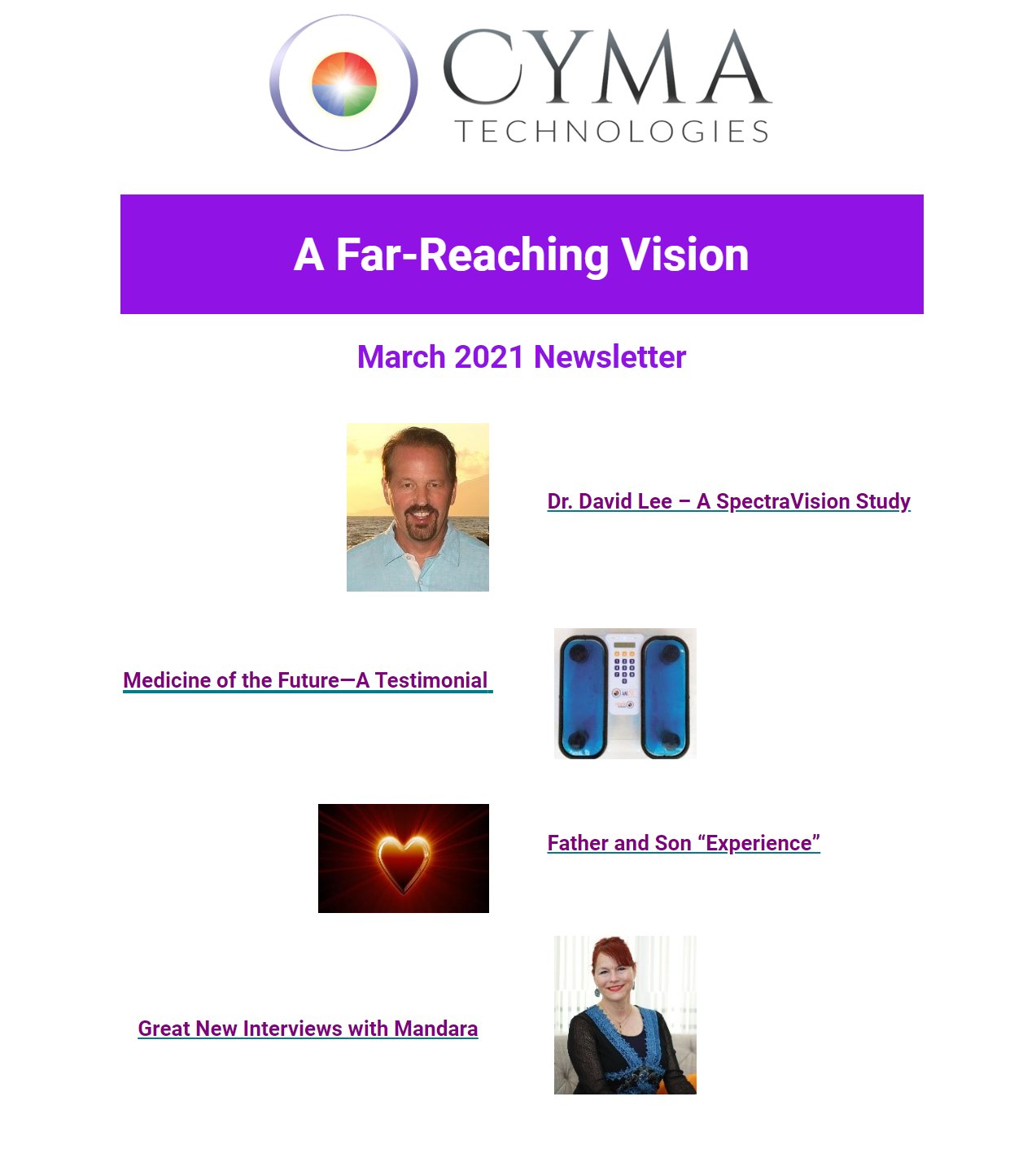 Cymatechnologies News march 2021